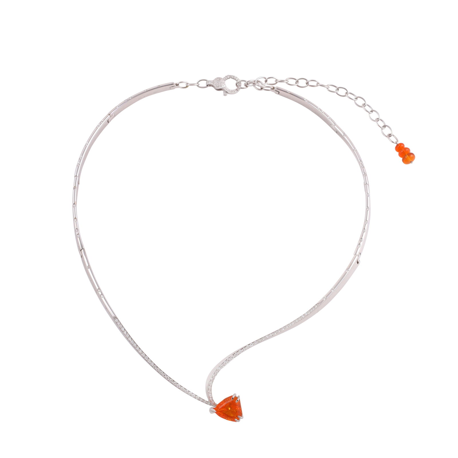 18KT GOLD, DIAMONDS AND FIRE OPAL NECKLACE, BY SCAVIA (1 of 1)