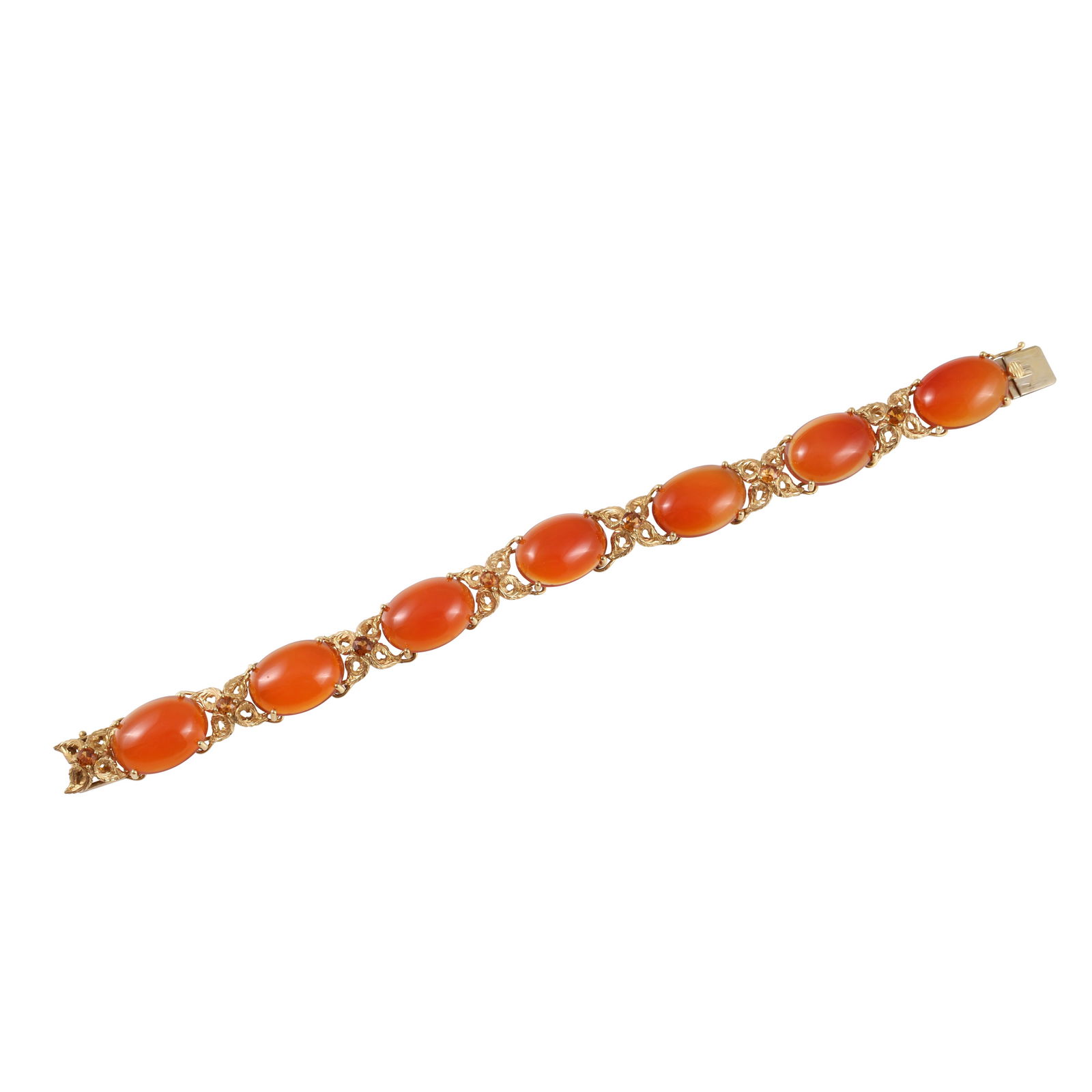 ~ 18KT GOLD BRACELET WITH CARNELIAN AND QUARTZ (1 of 1)