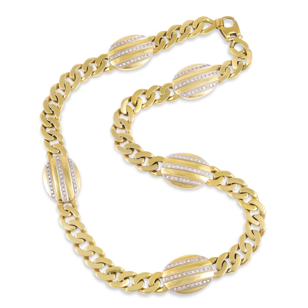 18KT GOLD NECKLACE SET WITH DIAMONDS (1 of 1)