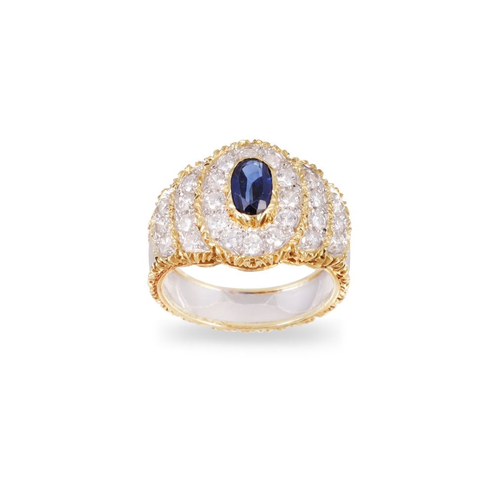 18KT GOLD RING SET WITH SAPPHIRE AND DIAMONDS, BY GIANMARIA BUCCELLATI (1 of 1)