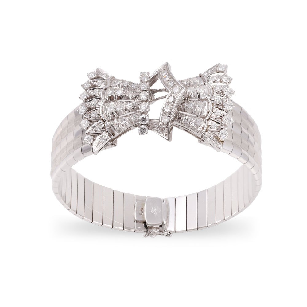 18KT GOLD BRACELET SET WITH DIAMONDS (1 of 1)