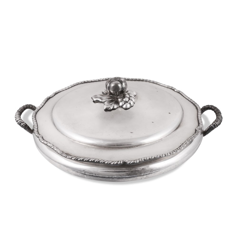 800 SILVER SERVING BOWL WITH LID (1 of 1)