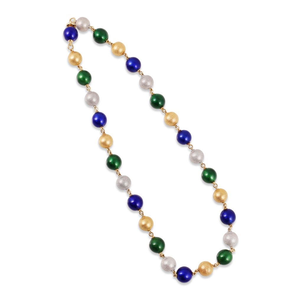 18KT GOLD BEADS NECKLACE WITH ENAMEL, ATTR. TO ILLARIO (1 of 1)