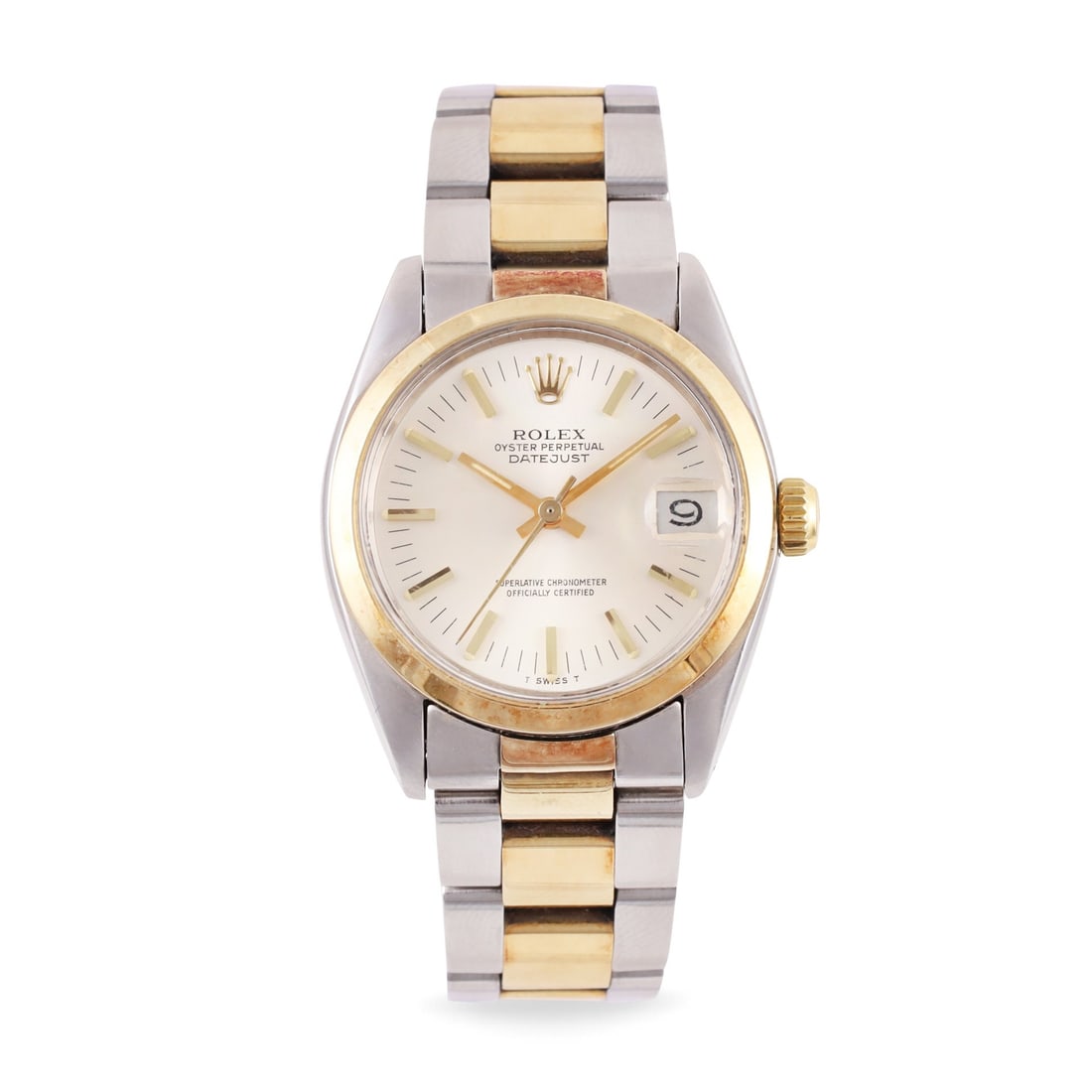 ROLEX: ROLEX Ref: 6824, 'Datejust' Fine, self-winding, steel and gold wristwatch with date and original Oyster bracelet Ref. 78353 with deployant clasp Made in 1977 DIAM: 31 mm