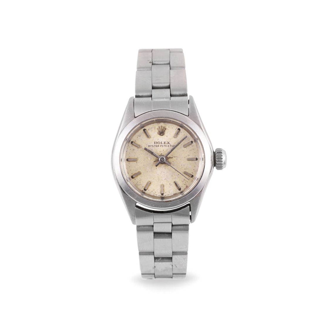 ROLEX: ROLEX Ref: 6618 Fine, self-winding, stainless steel wristwatch with Oyster bracelet and deployant clasp Made in 1969 DIAM: 24 mm Note: overhaul recommended