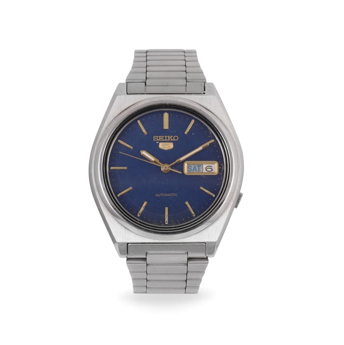 Seiko: Seiko Ref: 7009-876 Fine, self-winding, stainless steel wristwatch with day/date and original bracelet with deployant Made circa 1980 DIAM: 37 mm