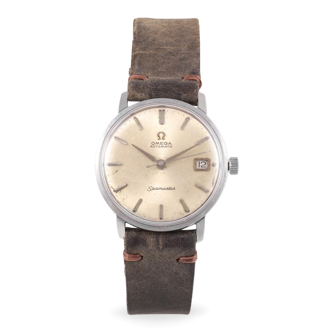 OMEGA: OMEGA Ref: 166001 Fine, self-winding, stainless steel wristwatch with date and original buckle Made in 1963 DIAM: 34 mm