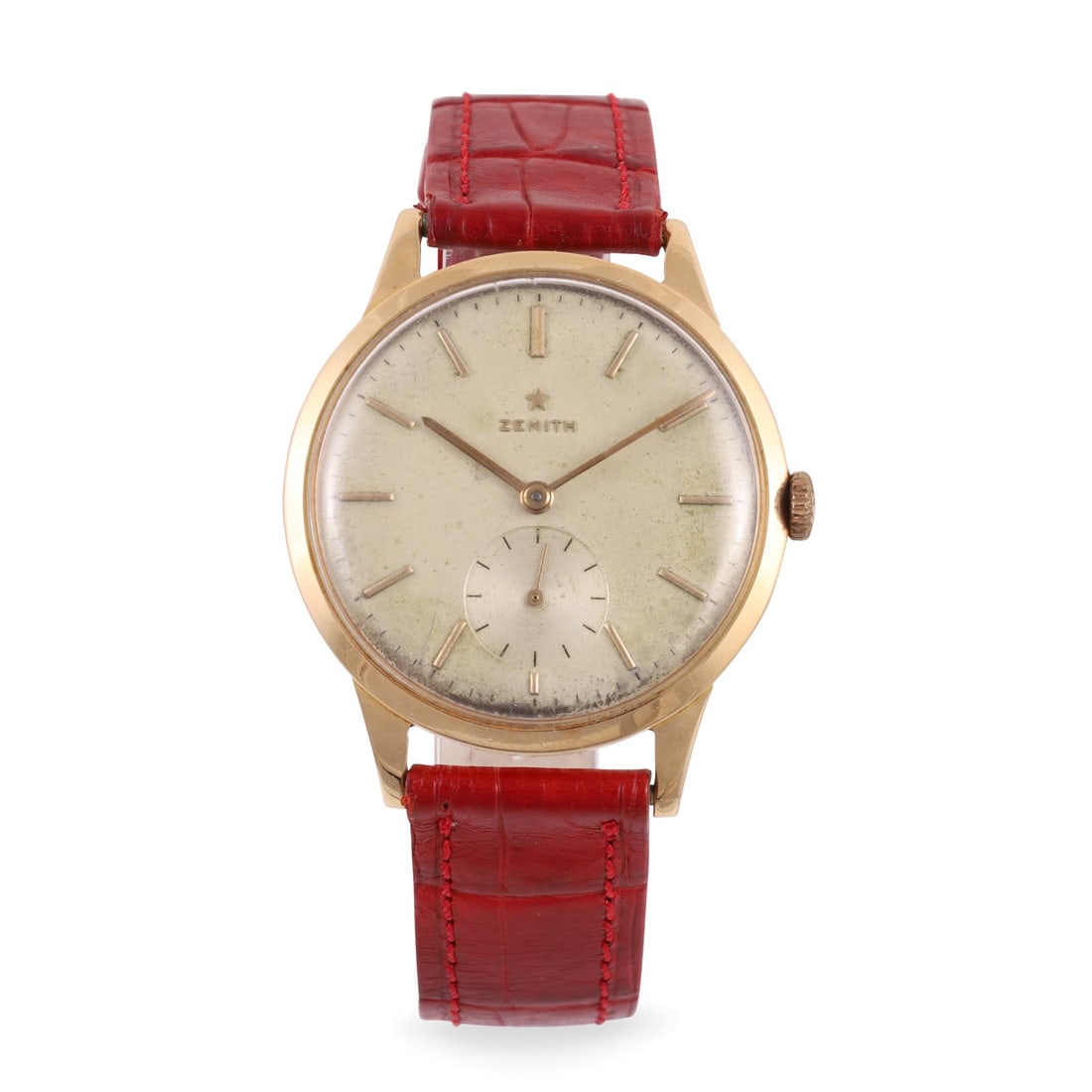 ZENITH: ZENITH Fine and large, 18K yellow gold wristwatch Made circa 1960, movement and case signed DIAM: 37 mm