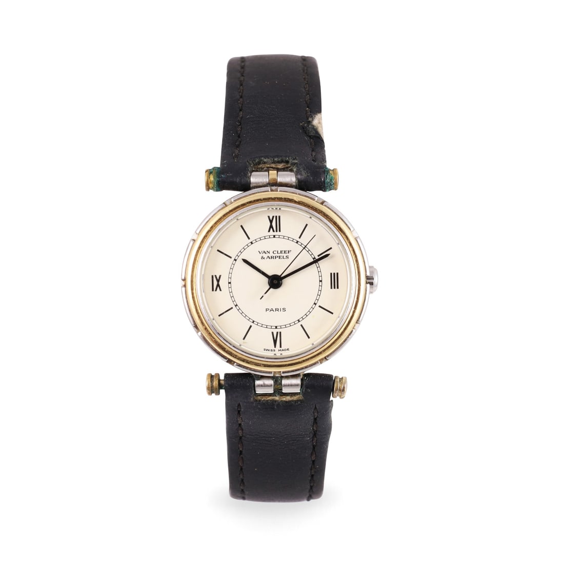 Van Cleef & Arpels: Van Cleef & Arpels Ref: 'la collection' Fine, steel and gold quartz lady's wristwatch Made circa 1990 DIAM: 24 mm