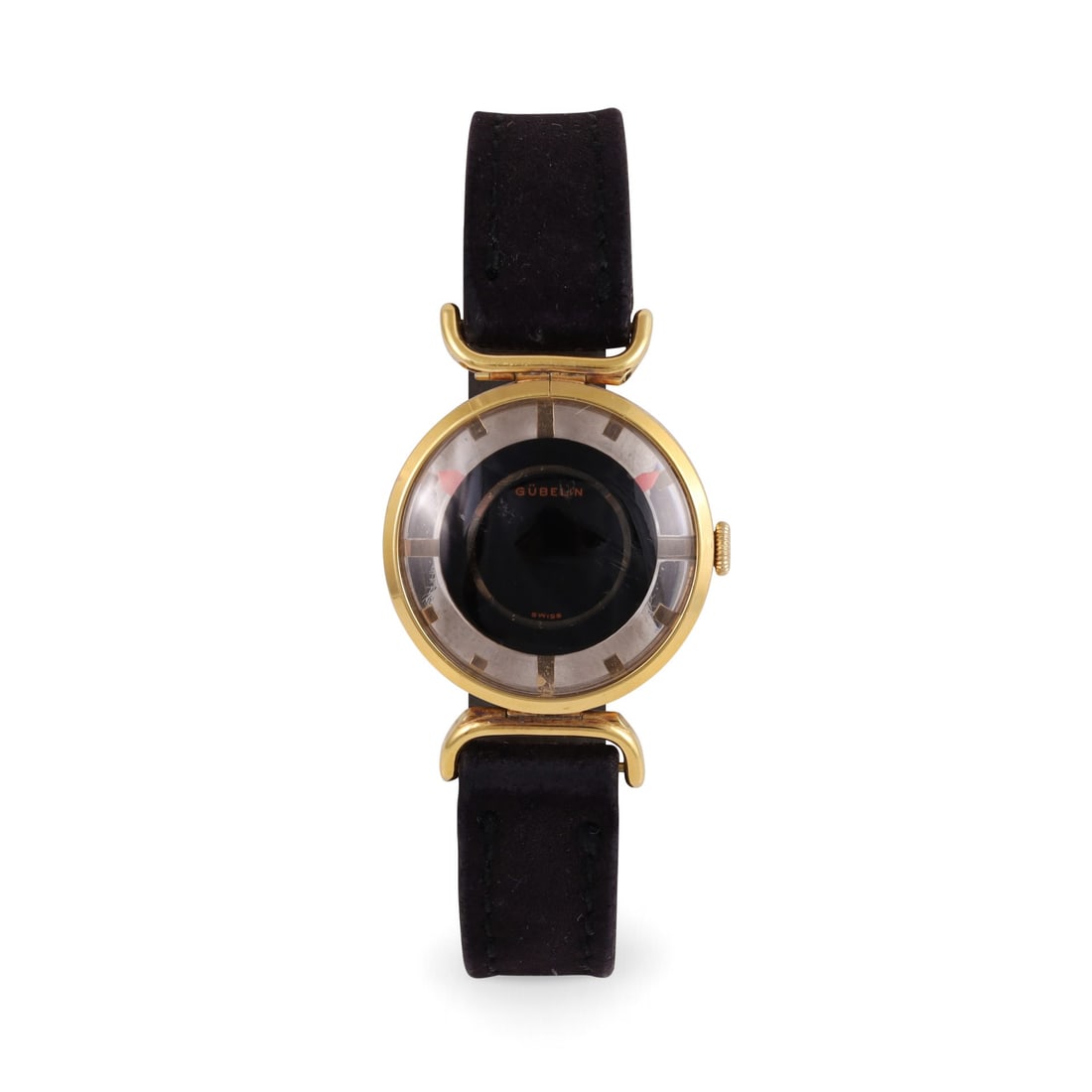Gubelin: Gubelin Ref: 'Cocktail Watch' Fine, unusual, gold plated wristwatch Made circa 1960 DIAM: 27 mm