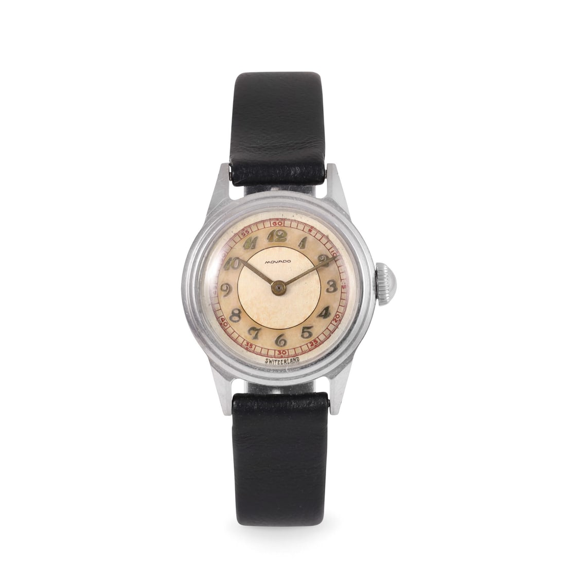 Movado: Movado Ref: 8879 Fine, stainless steel wristwatch with Breguet numerals Made circa 1940 DIAM: 24 mm