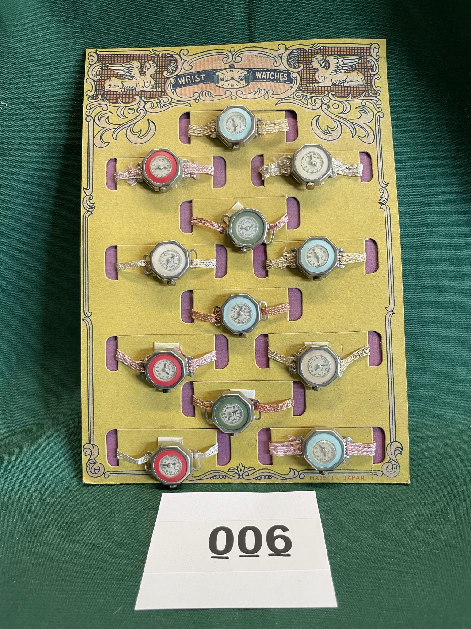 (12)1930's  toy wrist watches store display (1 of 4)