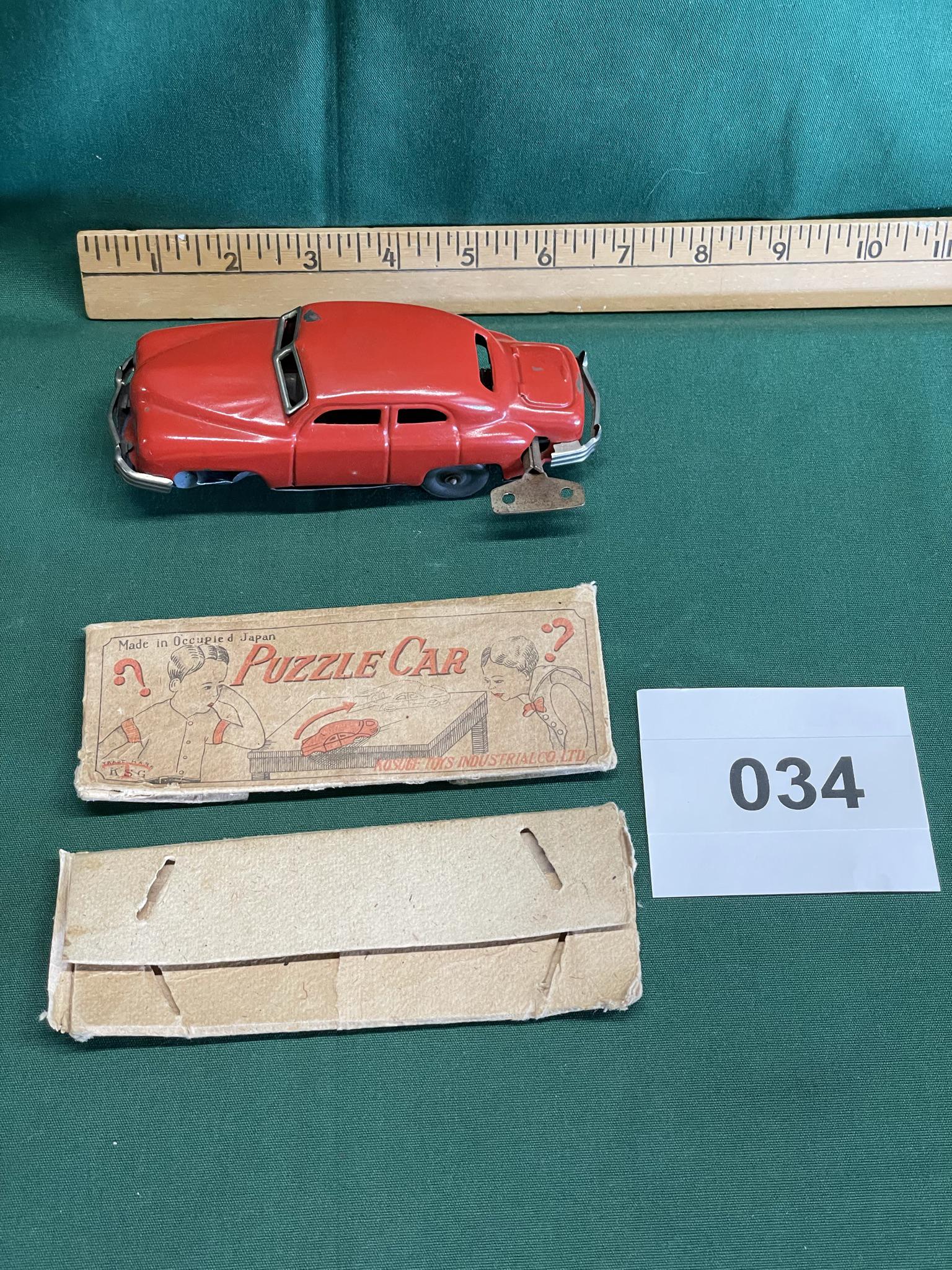 Occupied Japan KSG Wind Up Car: With box. Car needs some repair. Shipping is available.