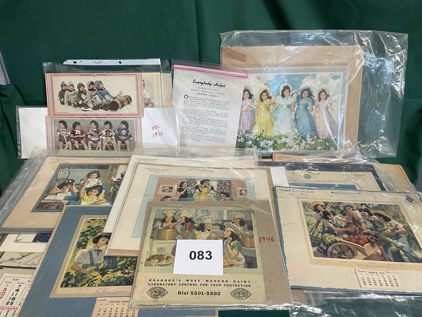 (21) Dionne Quintuplets 1936 to 1954 Calendars (1 of 17)