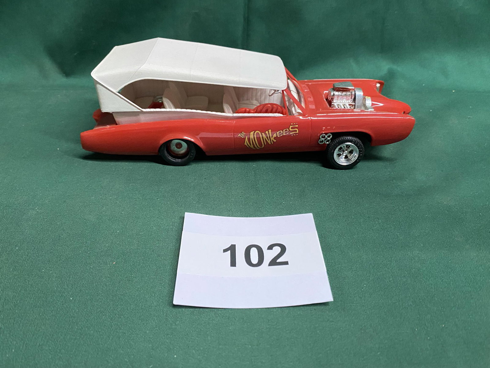 Monkees Mobile Model Kit: Model is missing 2 wheels. Shipping is available.