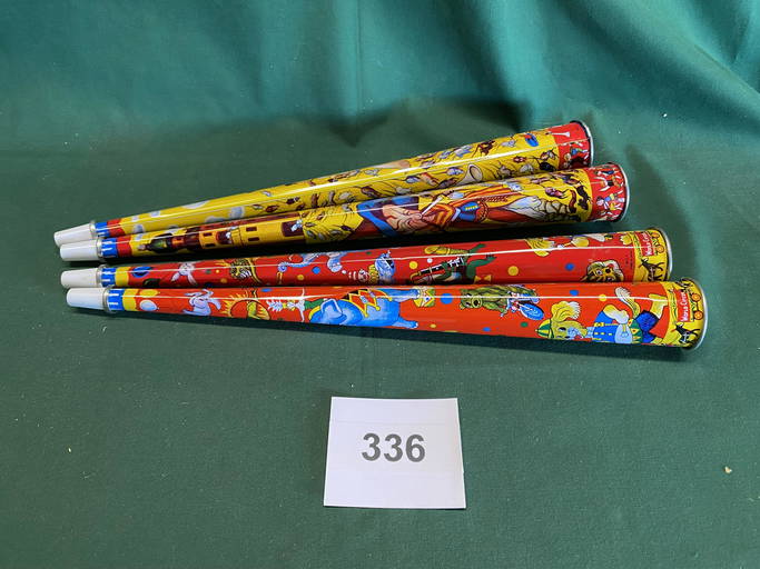 4 Tin Litho Horns