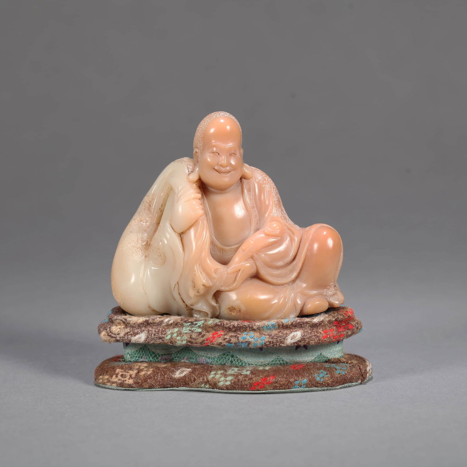 Carved Shoushan Stone Figure of â€˜Budai Monkâ€™ Ornament (1 of 5)
