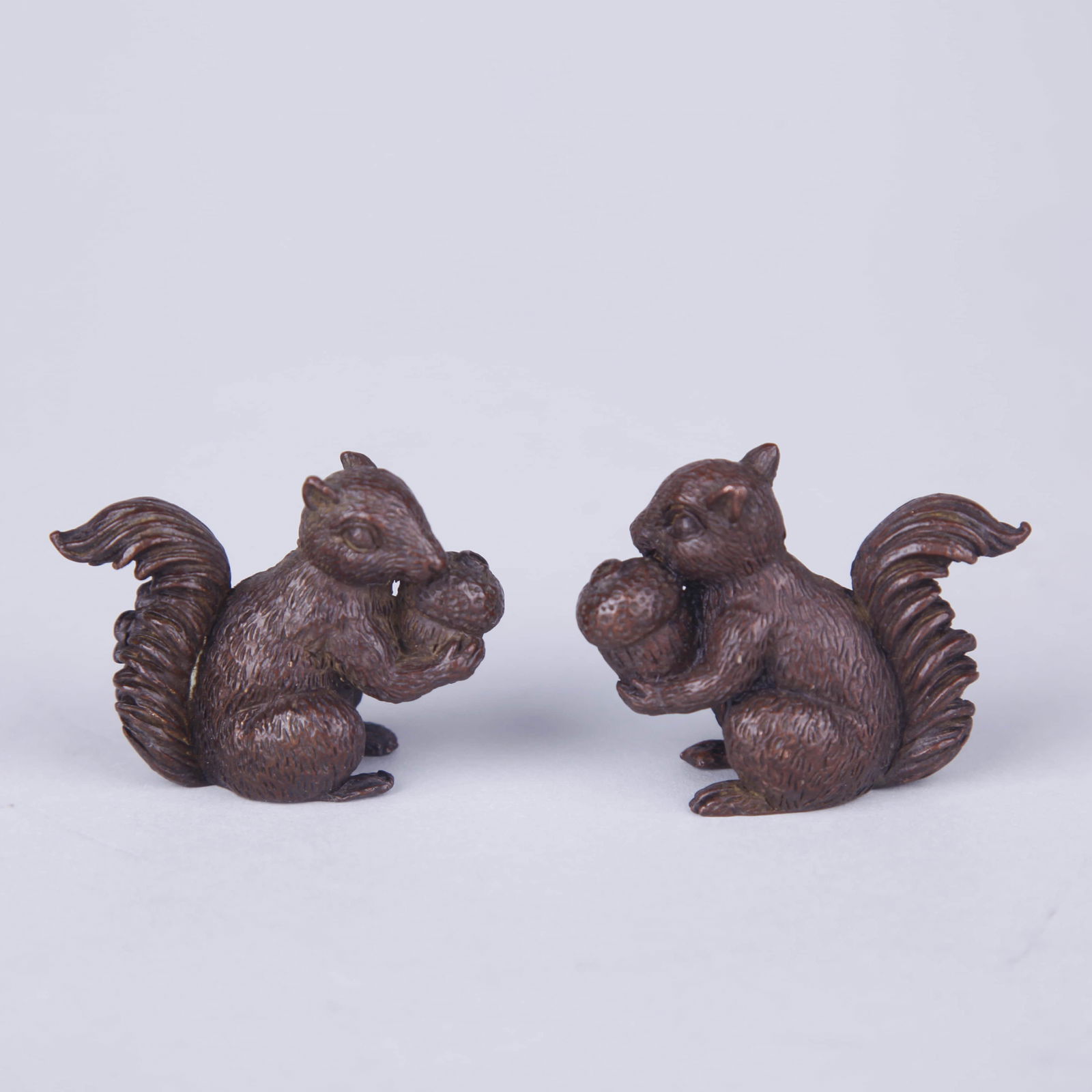Pair of Bronze Squirrel Penholders (1 of 7)