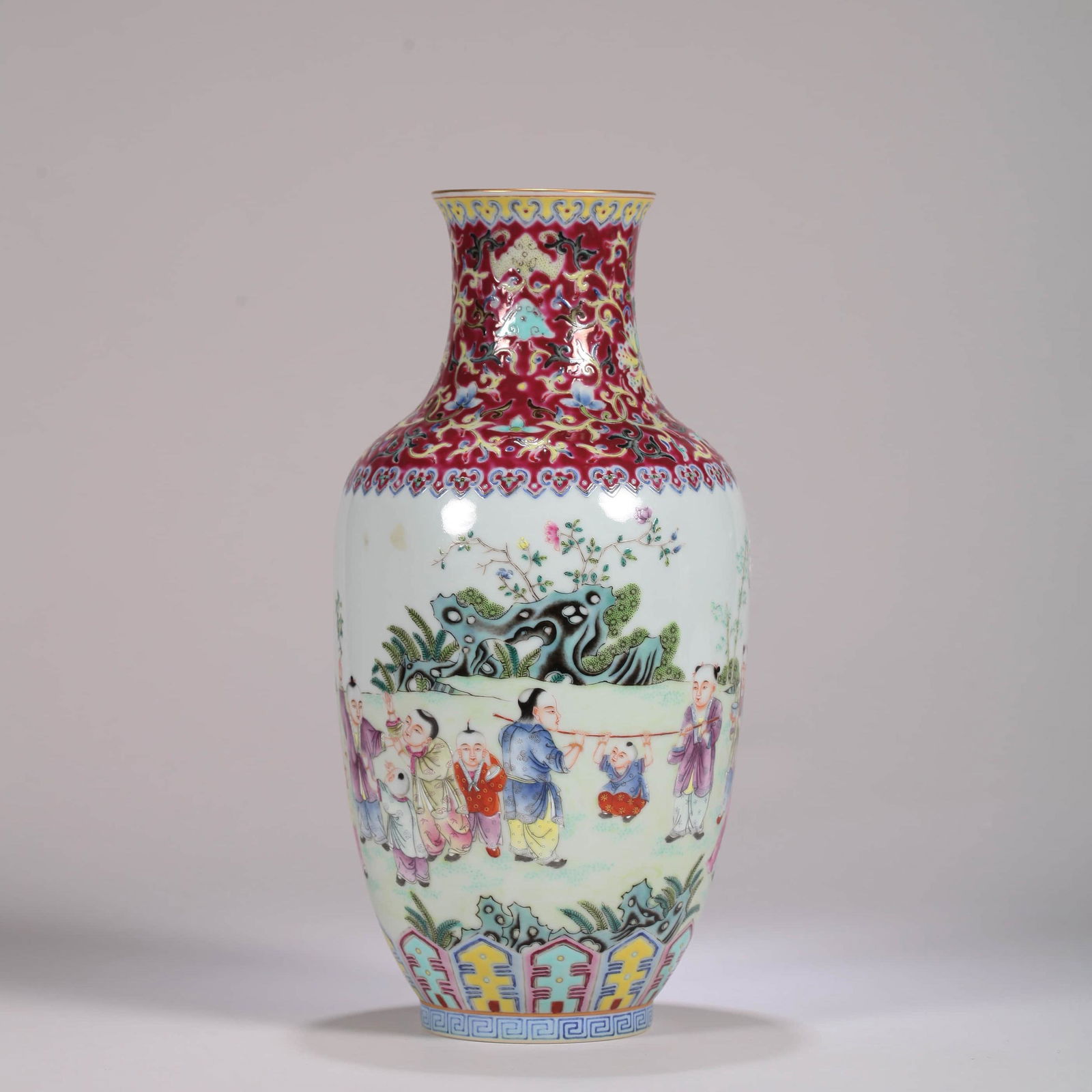 Famille Rose Enclosing Boys Playing Vase (1 of 6)