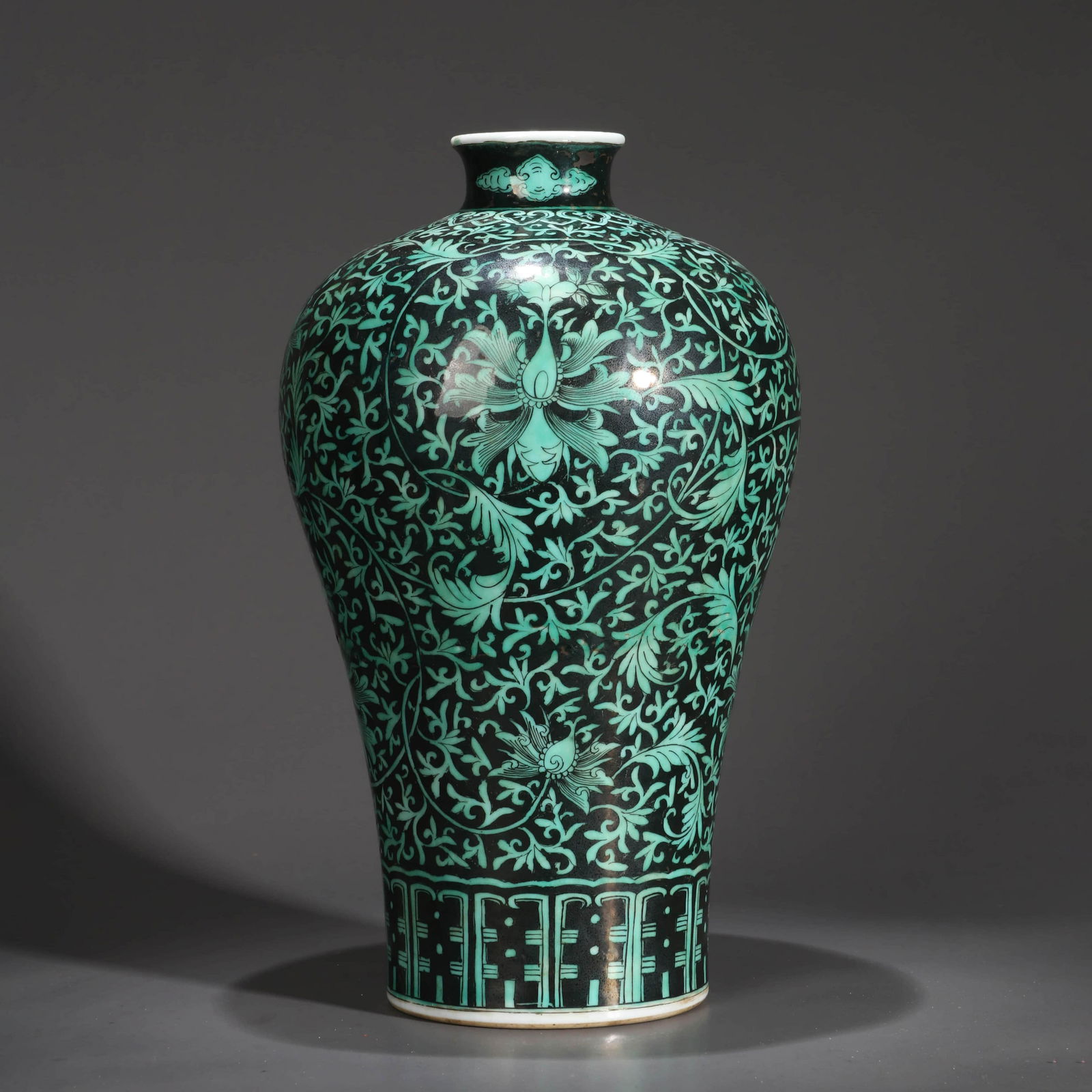 Ink Stickåœ° Green-glazed Flower Meiping Vase (1 of 6)