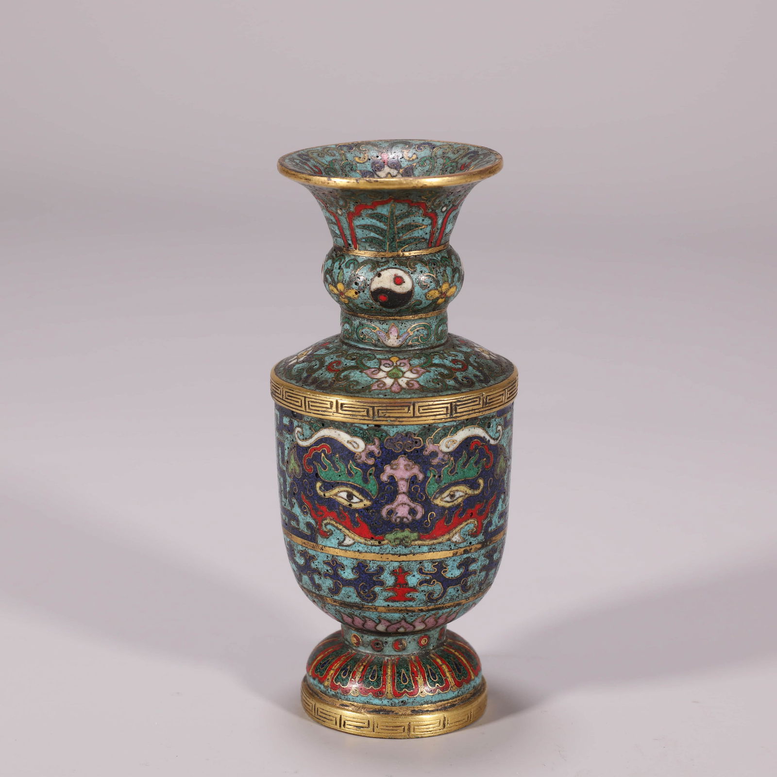 Cloisonne Enamel Beast-face Vase (1 of 5)
