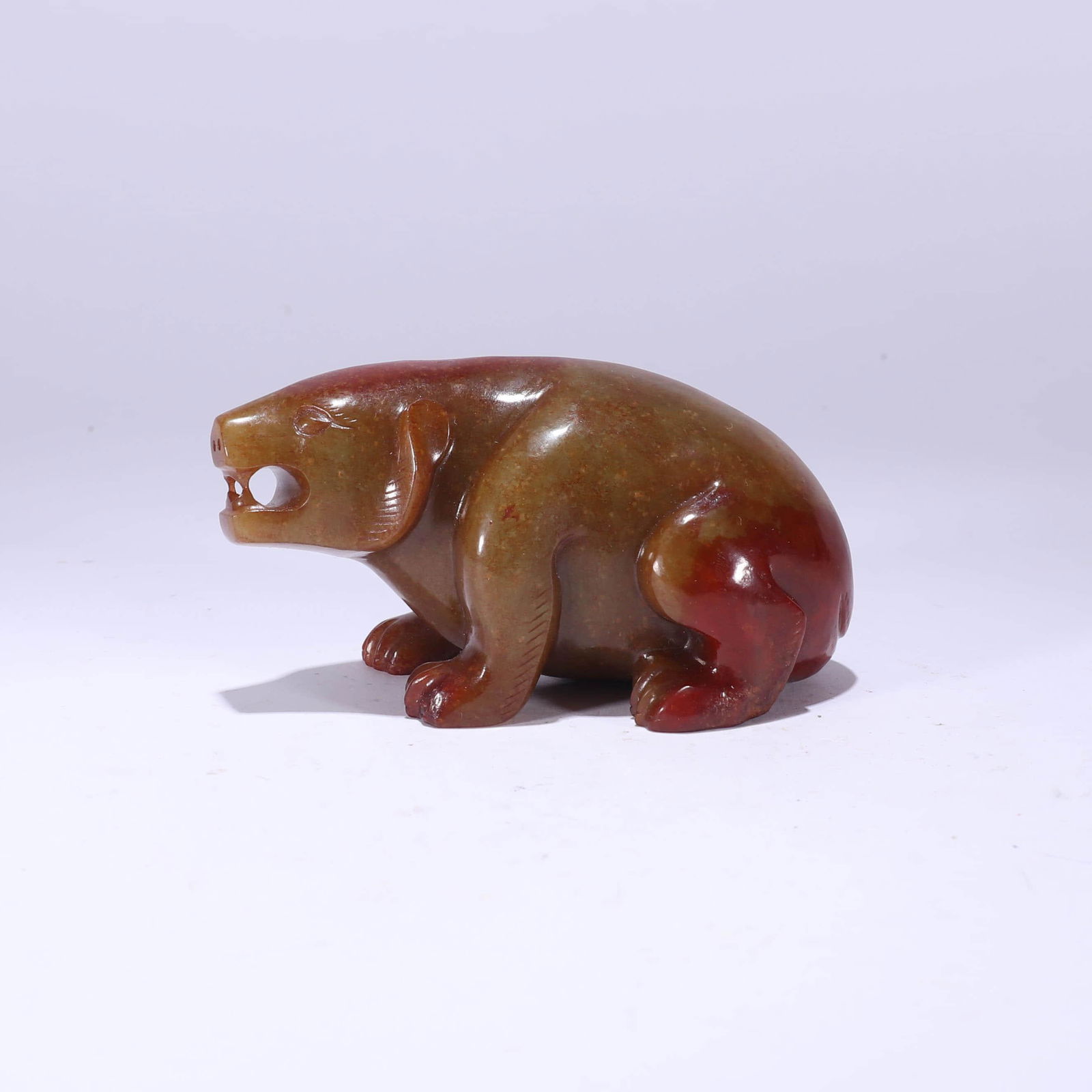 Carved Brownish Jade Bear (1 of 5)