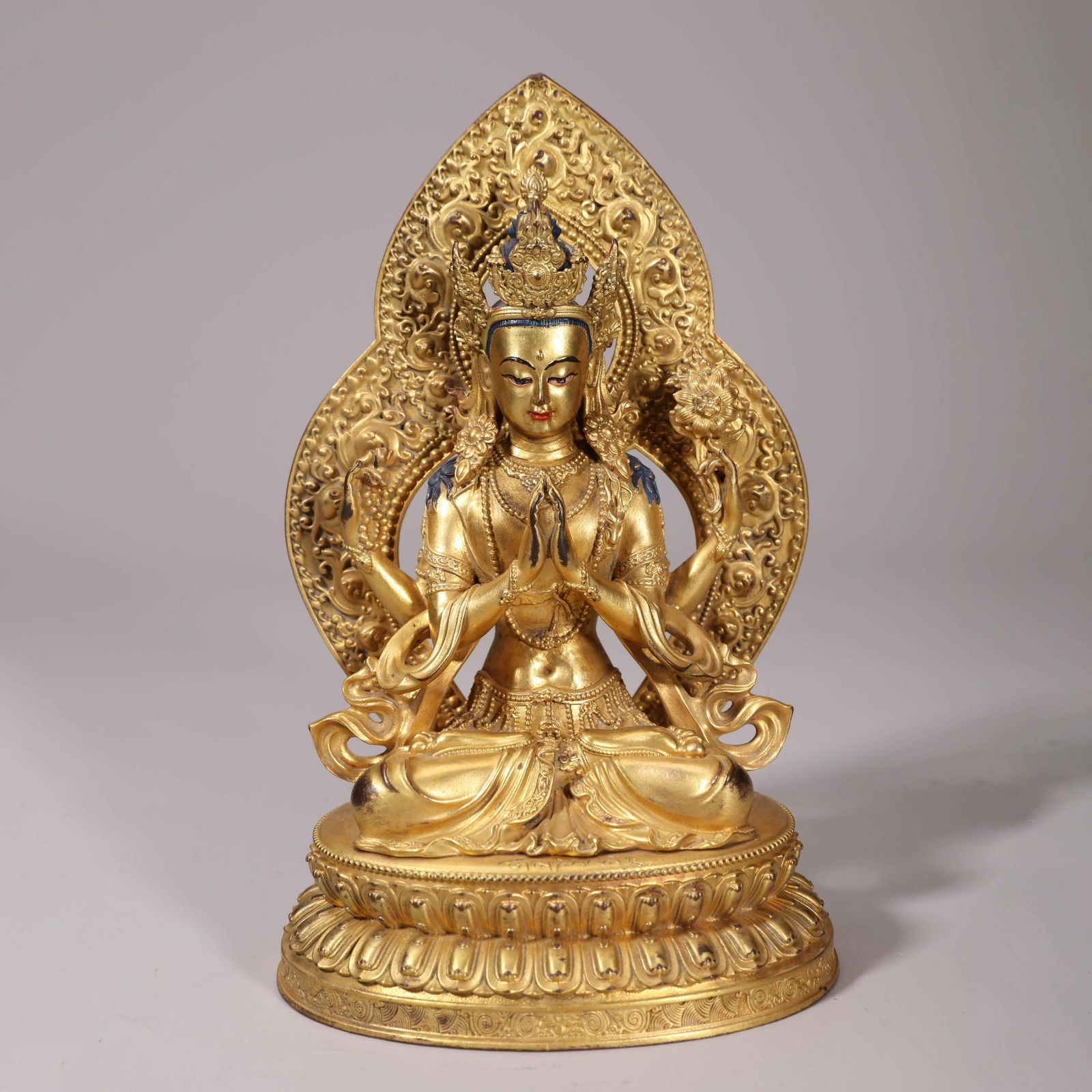 Gilt-bronze Figure of Shadakshari Avalokitesvara (1 of 7)