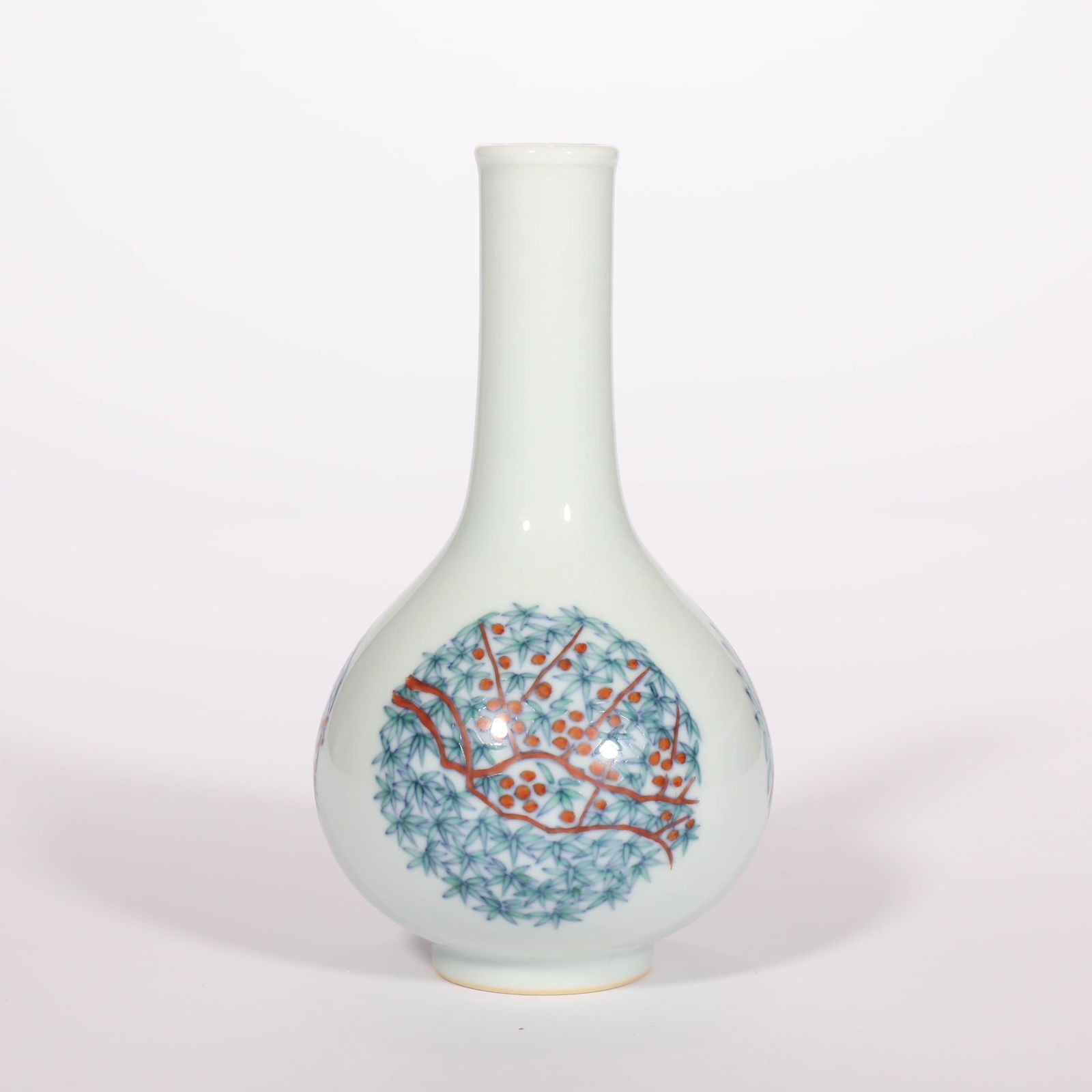 Doucai Glaze Flower and Bird Bottle Vase (1 of 5)