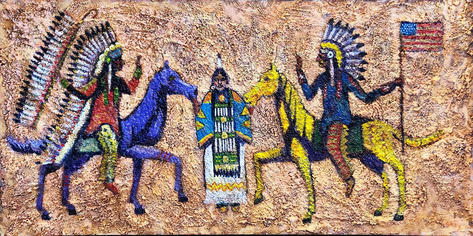 Earl Staley, 2 Indians on Horseback (Parley), 1997 (1 of 2)
