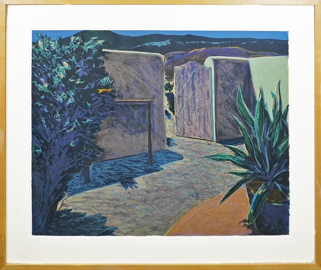 Russell Hamilton, Very Limited Edition Lithograph, Santa Fe Adobe by New Mexico Master Artist (1 of 5)