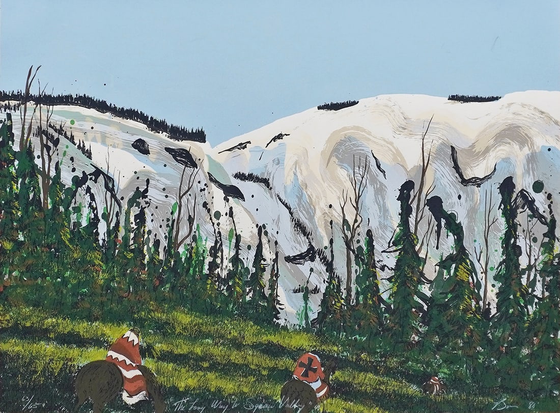 Earl Biss (Crow), Rare 1980 Serigraph by World Famous Native American Master Artist (1 of 4)