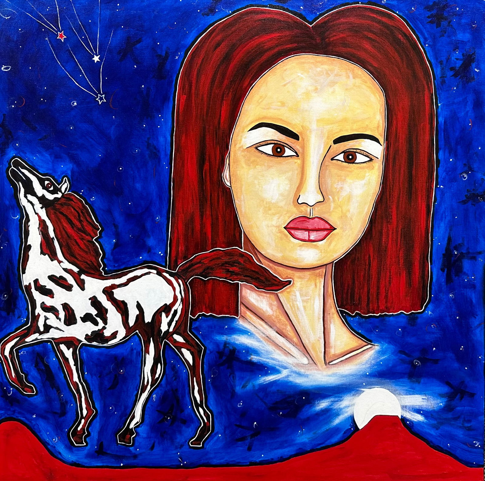 Jada Griffin, Mythic Nocturne Feminine - Wild Mustang in Acrylic, by Notable International Artist (1 of 4)