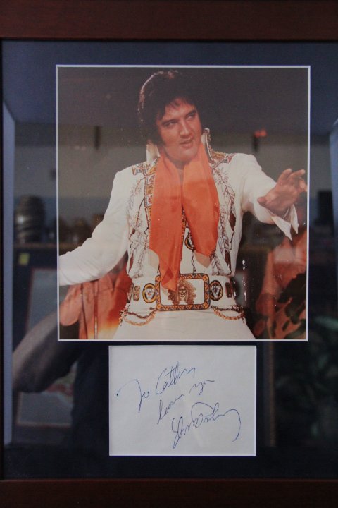 Elvis Photo Autographed: Framed Photo Autographed by Elvis Presley. No COA.