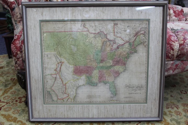 1835 1st Edition Large United States Atlas America Map: 80-1752 1835 1st Edition Large United States Atlas America Map. Measures 29 x 25 in. framed and 22 x 17 in. unframed.