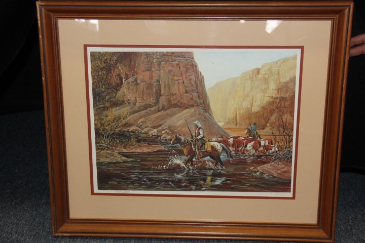 Gerry Metz - signed print '84: 38-4261 Gerry Metz Print. "Twelve Hours in Badlands" 1983. Print signed and dated by the artist in pencil. Measures 22L x 26W.