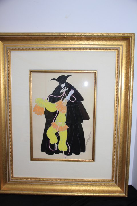 Erte Lithograph: 52-4263 Erte Lithograph, "Bal de L 'Opera", 1938. Measures 20 x 24.