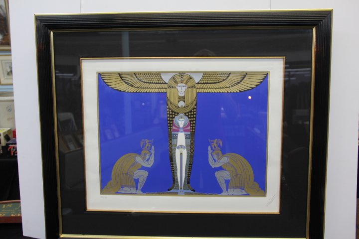 Erte Serigraph: 77-3339 Erte Cleopatra serigraph. Number 62-300. Measures, Ext. 36 x 31, Int. 25 x 19 1/2.