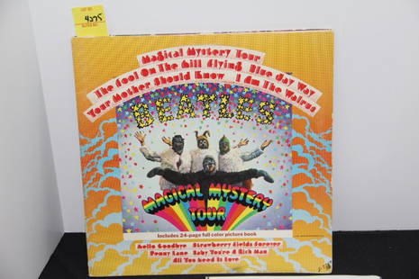 Beatles Signed Magical Mystery Tour Album: 111-4275 Beatles album signed by all members of the Beatles. Magical Mystery Tour. COA by Donald Frangipani. Signatures verified. Photo section in middle of the album has come loose from the spine.