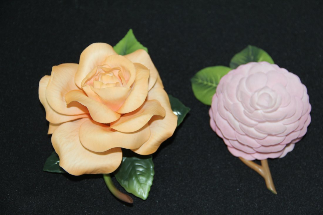 Two Boehm Porcelain Rose and Camellia (1 of 3)