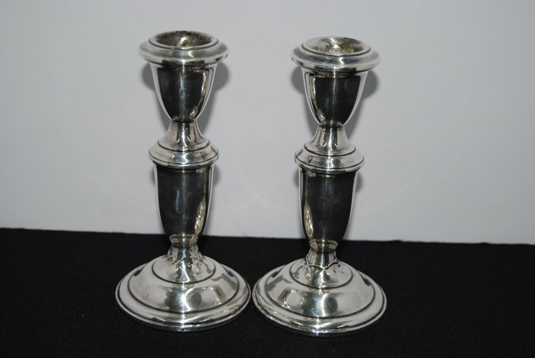 Pair of Cartier Weighted sterling silver candlestick (1 of 2)