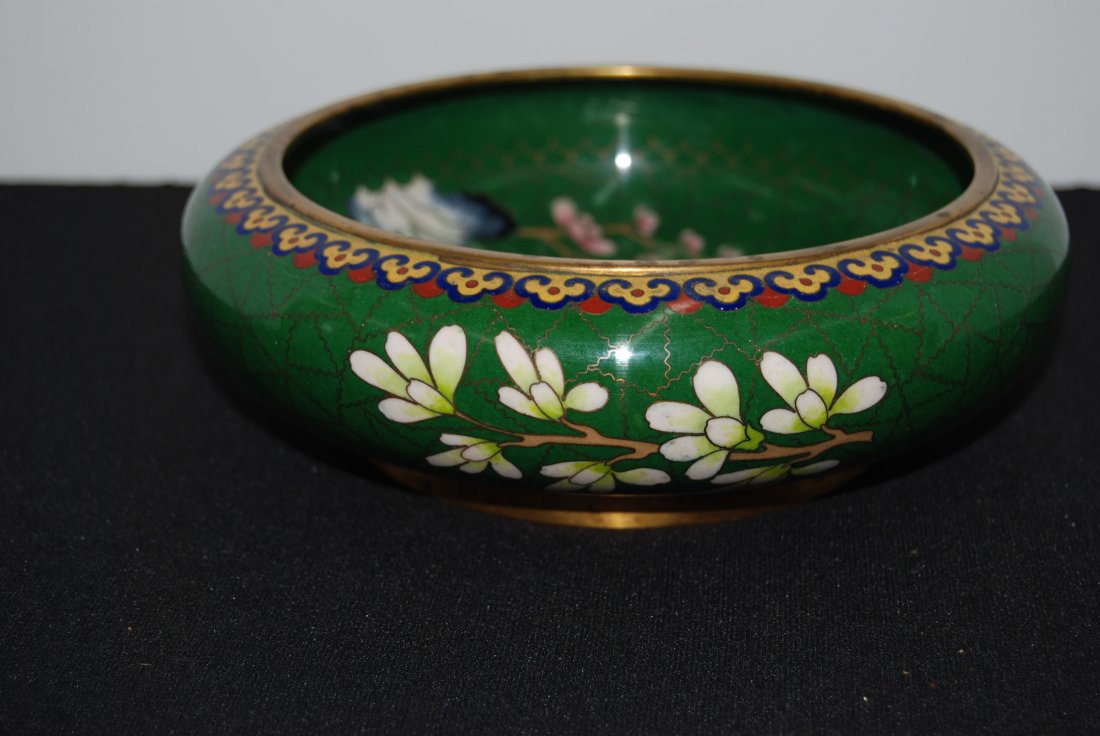 Oriental Cloisonne Bowl- Green (1 of 1)