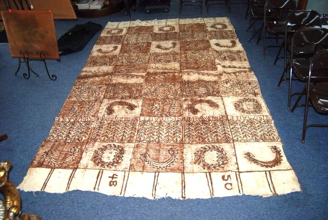 Tapa Textile Large, Hand Painted (1 of 5)