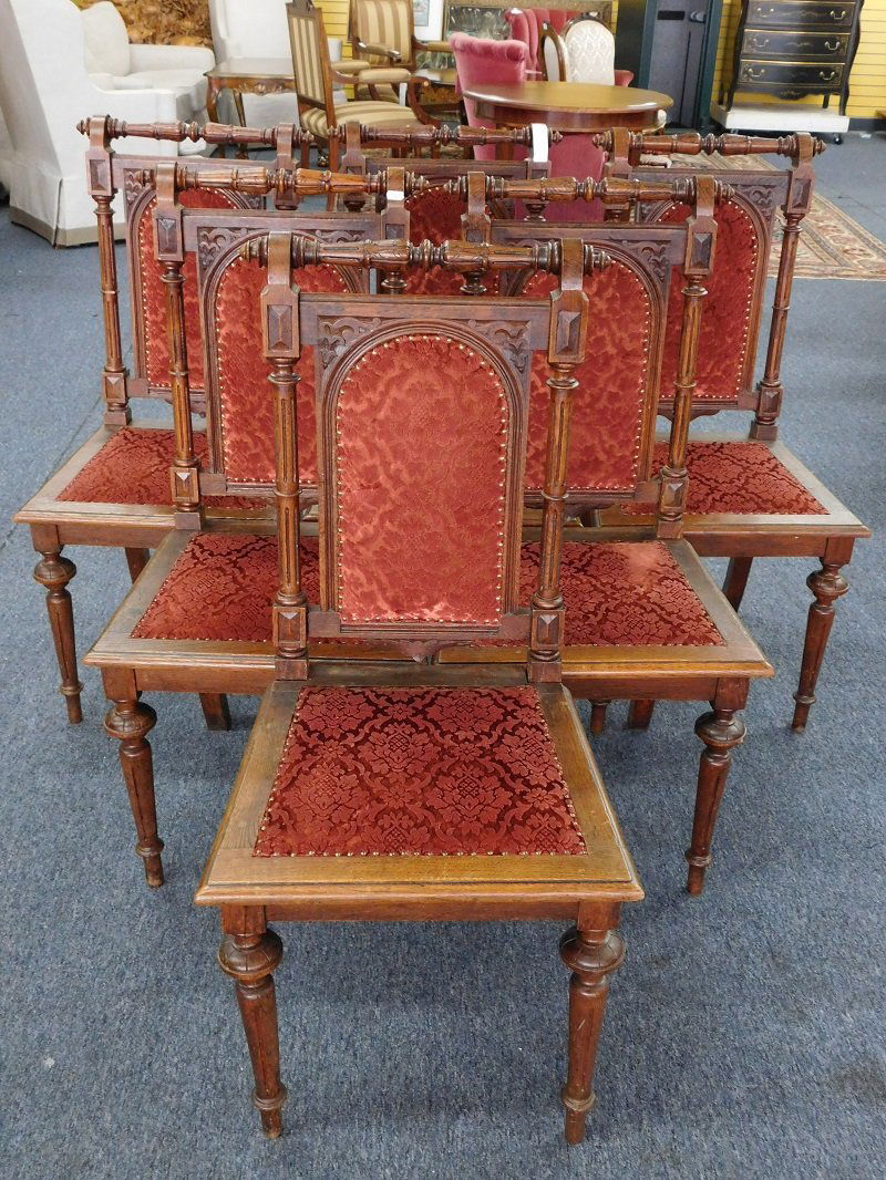 Set of Six Oak Dining Chairs (1 of 4)