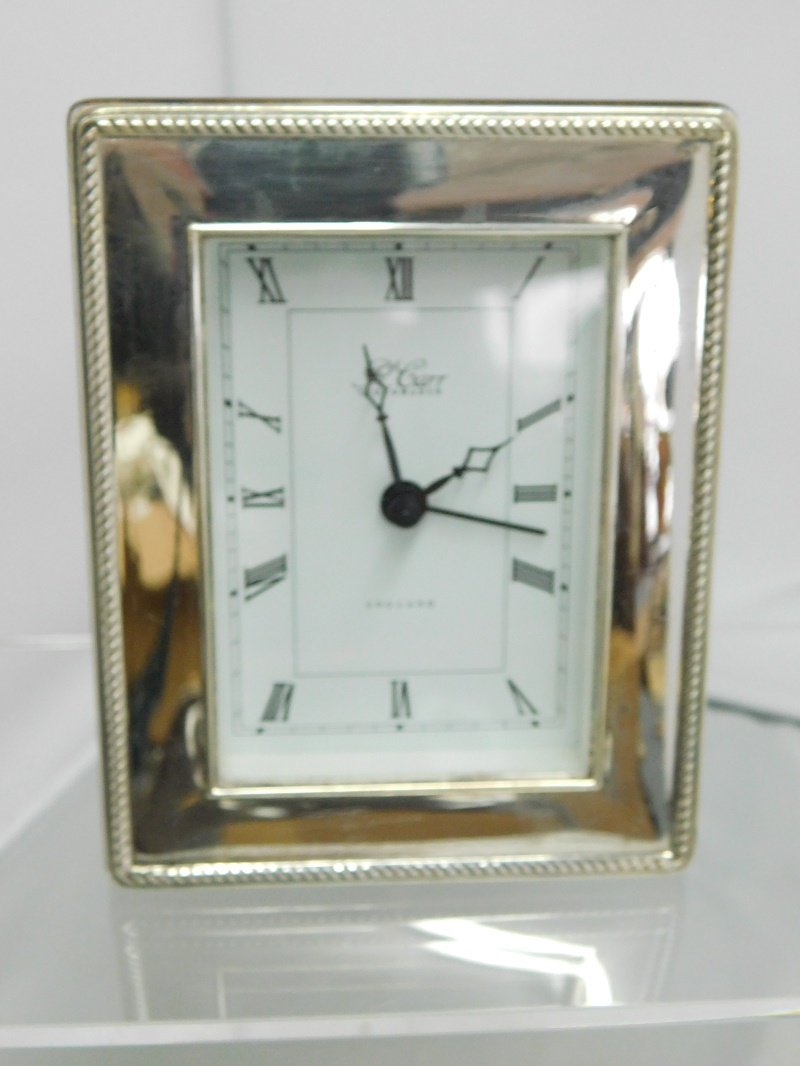 Silver Plate Clock by R. Carr Clockmaker England (1 of 3)