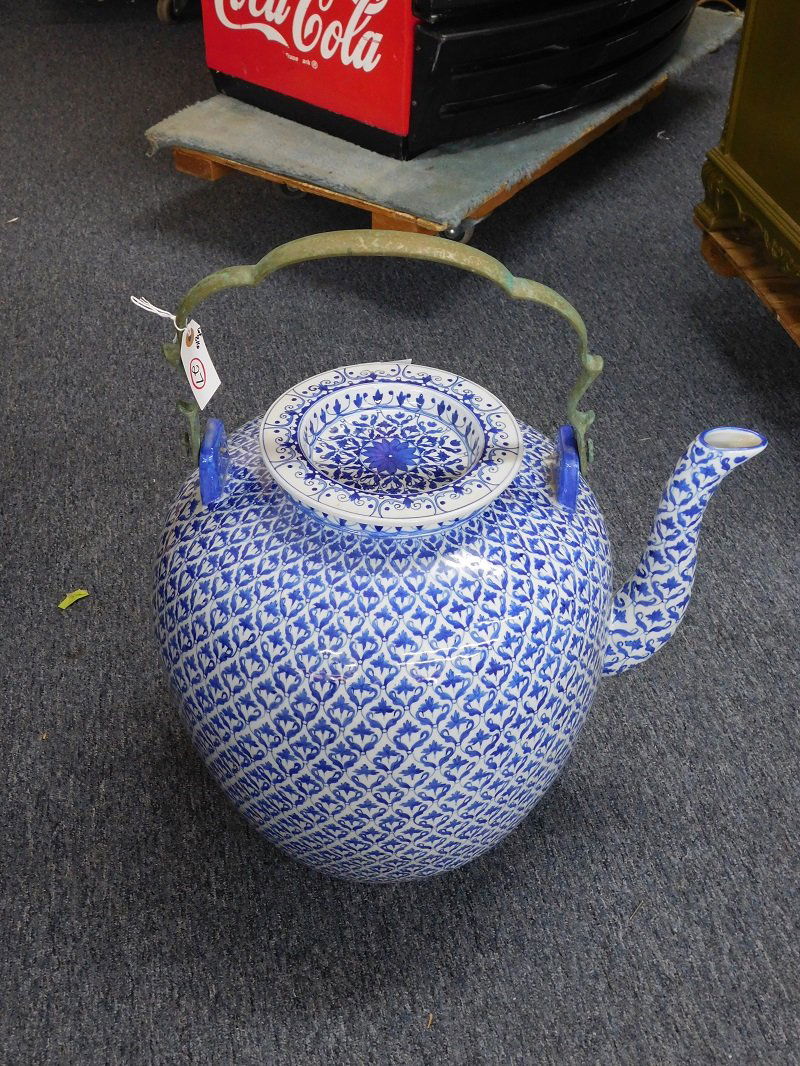 Extra Large Blue and White Tea Pot (1 of 6)