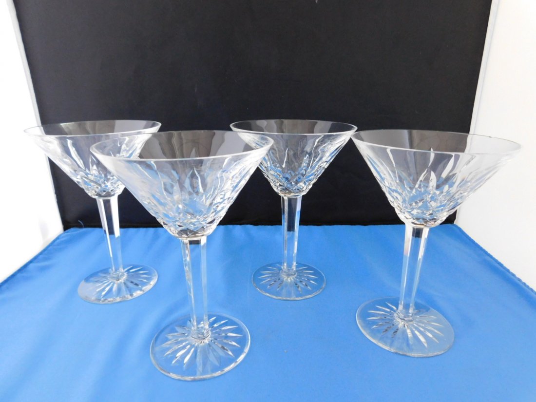 4 Waterford Lismore Martini Crystal Glasses (1 of 3)