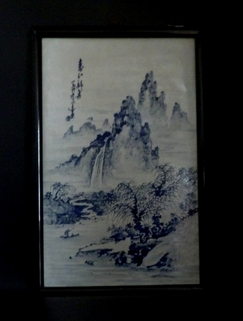 Chinese Black and White Porcelain Plaque (1 of 6)