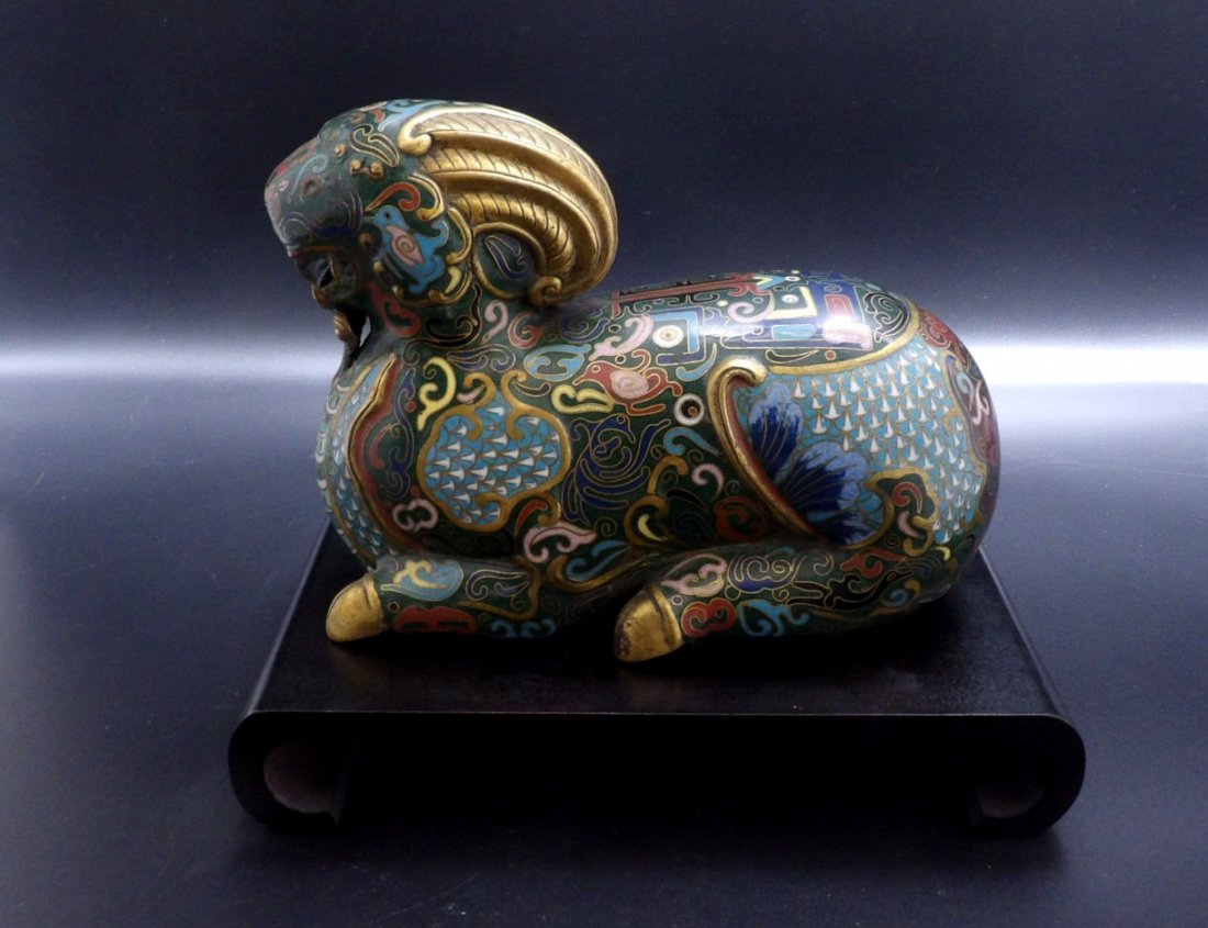 Chinese Gilt Gold Bronze Cloisonne Statue (1 of 5)