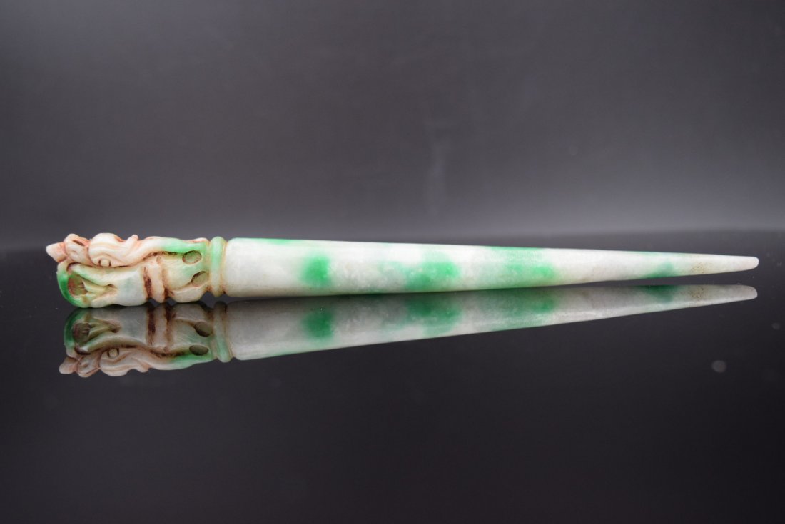 Chinese Green Jade Hair Pin (1 of 4)