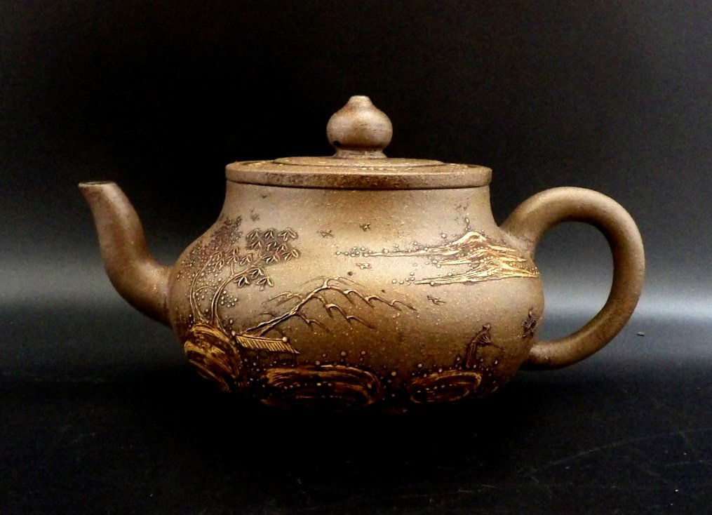 Chinese Yixing Zisha Teapot, Landscape (1 of 5)